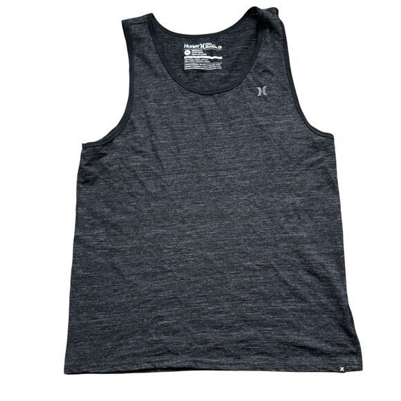 Men's M Hurley Premium Cut Heathered Gray Black Sleeveless Muscle Tank Top Shirt - Picture 1 of 3